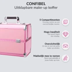 Confibel Cosmetica Koffer - Make Up Koffer Uitklapbaar - 5 Opbergbakken Make-up Koffer - Beautycase/Visagiekoffer /Cosmeticakoffer /Beautycase/ Nagelstylistekoffer - Roze 14 Confibel Cosmetica Koffer - Make Up Koffer Uitklapbaar - 5 Opbergbakken Make-up Koffer - Beautycase/Visagiekoffer /Cosmeticakoffer /Beautycase/ Nagelstylistekoffer - Roze -Cosmetica Winkel 1200x1200 1249