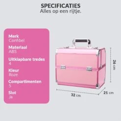 Confibel Cosmetica Koffer - Make Up Koffer Uitklapbaar - 5 Opbergbakken Make-up Koffer - Beautycase/Visagiekoffer /Cosmeticakoffer /Beautycase/ Nagelstylistekoffer - Roze 16 Confibel Cosmetica Koffer - Make Up Koffer Uitklapbaar - 5 Opbergbakken Make-up Koffer - Beautycase/Visagiekoffer /Cosmeticakoffer /Beautycase/ Nagelstylistekoffer - Roze -Cosmetica Winkel 1200x1200 1251
