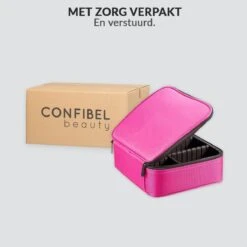 Cosmetica Koffer - Make-up Koffer Met Verstelbare Vakken - Visagie En Nagelstyliste Beauty Koffer - 26x23x9CM - Roze -Cosmetica Winkel 1200x1200 1264