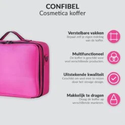 Cosmetica Koffer - Make-up Koffer Met Verstelbare Vakken - Visagie En Nagelstyliste Beauty Koffer - 40x30x14CM - Roze -Cosmetica Winkel 1200x1200 1279