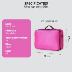 Cosmetica Koffer - Make-up Koffer Met Verstelbare Vakken - Visagie En Nagelstyliste Beauty Koffer - 37x27x13CM - Roze 16 Cosmetica Koffer - Make-up Koffer Met Verstelbare Vakken - Visagie En Nagelstyliste Beauty Koffer - 37x27x13CM - Roze -Cosmetica Winkel 1200x1200 1305