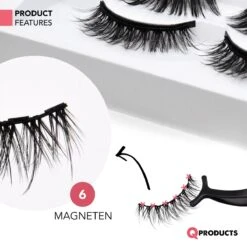 Qproducts Magnetische Wimpers - Nepwimpers - Wimperset Van 10 Wimpers 4 Eyeliners En Pincet - Inclusief Wimper Bewaardoos Met Ingebouwd Spiegeltje - Magneet Wimpers - Magnetic Lashes -Cosmetica Winkel 1200x1200 354