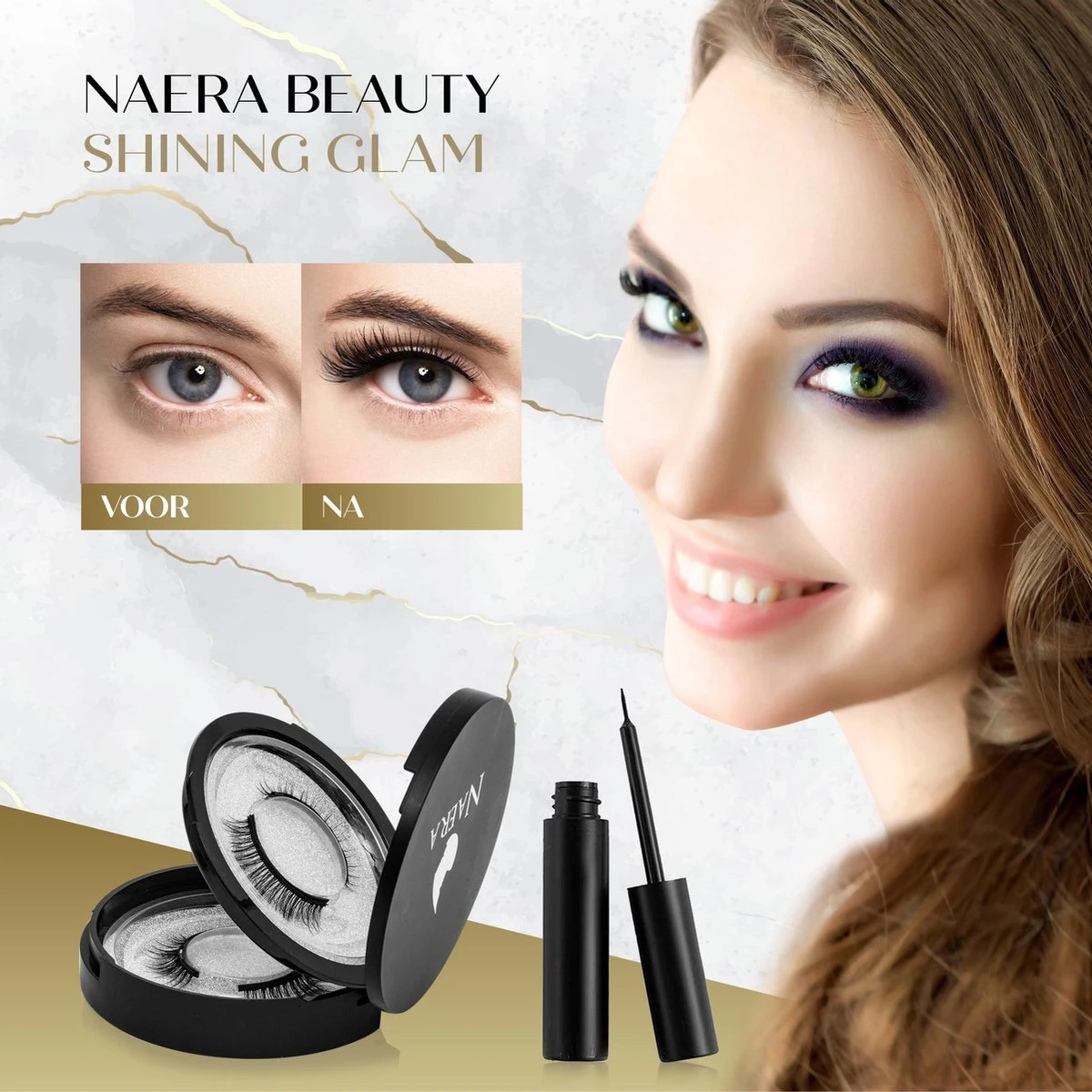 Naera Magnetische Wimpers Set - Inclusief Wimperzetter, Wimperhouder, Wimperschaar En 3 Flesjes Waterproof Eyeliner - 30 Keer Herbruikbaar - 12 Paar 7 Naera Magnetische Wimpers Set - Inclusief Wimperzetter, Wimperhouder, Wimperschaar En 3 Flesjes Waterproof Eyeliner - 30 Keer Herbruikbaar - 12 Paar - Afbeelding 5