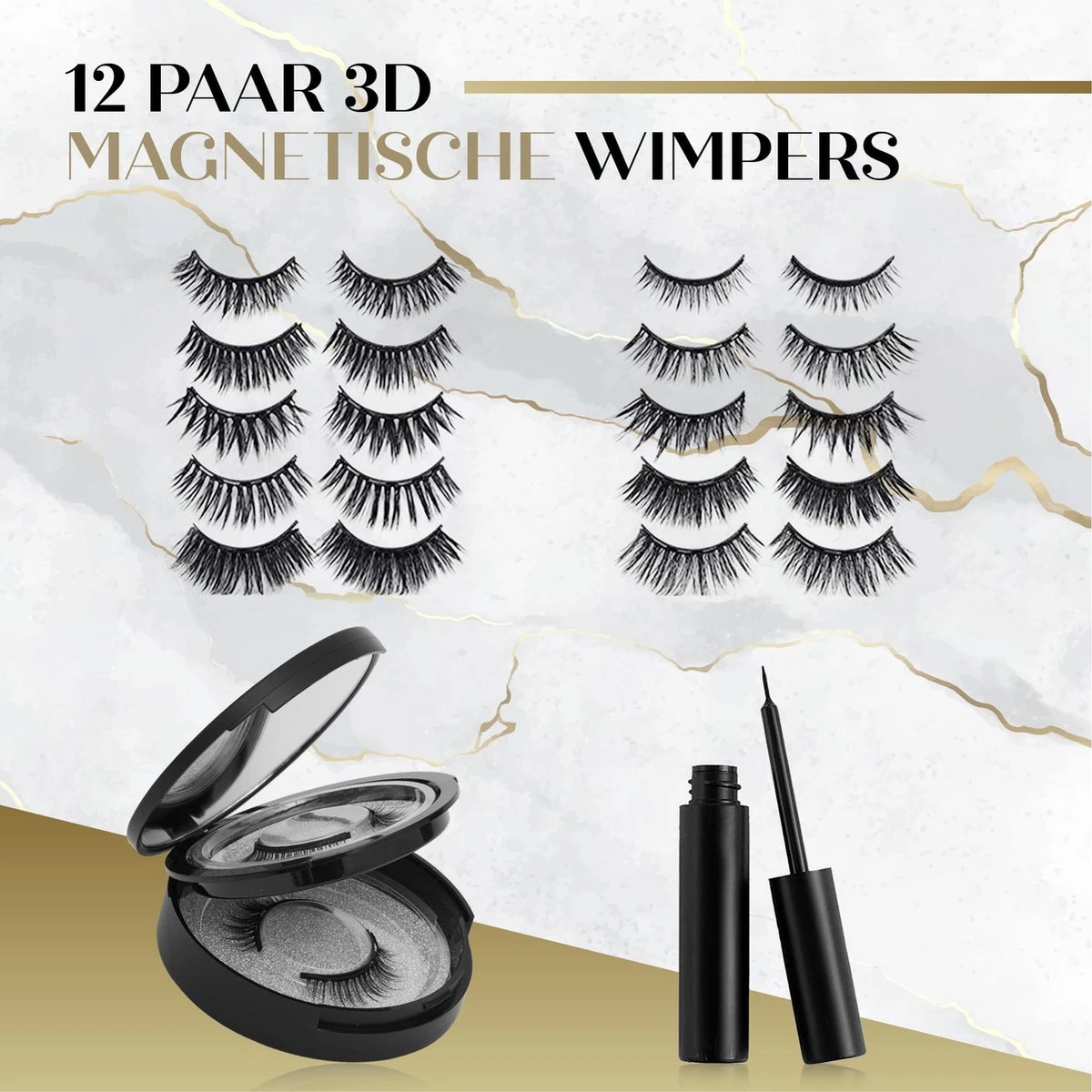 Naera Magnetische Wimpers Set - Inclusief Wimperzetter, Wimperhouder, Wimperschaar En 3 Flesjes Waterproof Eyeliner - 30 Keer Herbruikbaar - 12 Paar 9 Naera Magnetische Wimpers Set - Inclusief Wimperzetter, Wimperhouder, Wimperschaar En 3 Flesjes Waterproof Eyeliner - 30 Keer Herbruikbaar - 12 Paar - Afbeelding 7