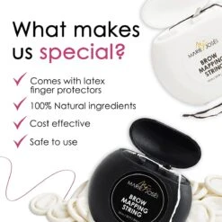 Marie-José & Co Brow Mapping String Set - Zwart & Witte Draad + 10 Vingerbeschermers - Perfect Wenkbrauwen Aftekenen Met Voorgekleurde Draad - Alternatief Voor Wenkbrauwsjablonen 13 Marie-José & Co Brow Mapping String Set - Zwart & Witte Draad + 10 Vingerbeschermers - Perfect Wenkbrauwen Aftekenen Met Voorgekleurde Draad - Alternatief Voor Wenkbrauwsjablonen -Cosmetica Winkel 1200x1200 466