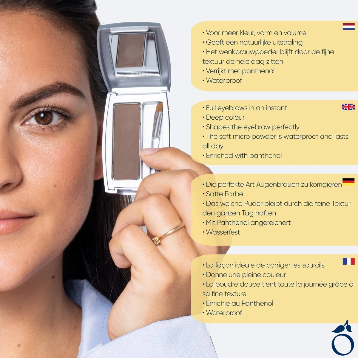 Herome Eye Care Wenkbrauw Poeder Donkerbruin - Compact Brow Powder Dark Brown - Waterproof Verrijkt Met Panthenol - Volumineuze Wenkbrauwen 7 Herome Eye Care Wenkbrauw Poeder Donkerbruin - Compact Brow Powder Dark Brown - Waterproof Verrijkt Met Panthenol - Volumineuze Wenkbrauwen - Afbeelding 5