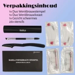 Basila® Duo Wenkbrauw Stempel Kit - Donker Bruin & Bruin - Watervast - Matte Poeder - Trimmer - 26 Stencils 8 Basila® Duo Wenkbrauw Stempel Kit - Donker Bruin & Bruin - Watervast - Matte Poeder - Trimmer - 26 Stencils -Cosmetica Winkel 1200x1200 594