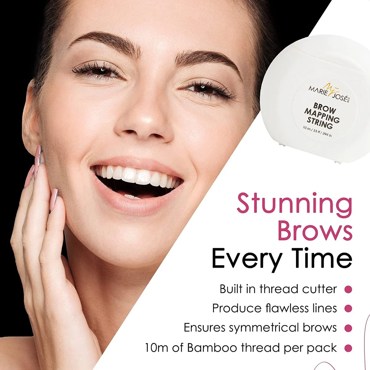 Marie-José & Co - Brow Mapping String - Voor Henna Brows & Microblading - Kleur Draad: Zwart - 1 X 10 M - 50 Toepassingen 6 Marie-José & Co - Brow Mapping String - Voor Henna Brows & Microblading - Kleur Draad: Zwart - 1 X 10 M - 50 Toepassingen - Afbeelding 4