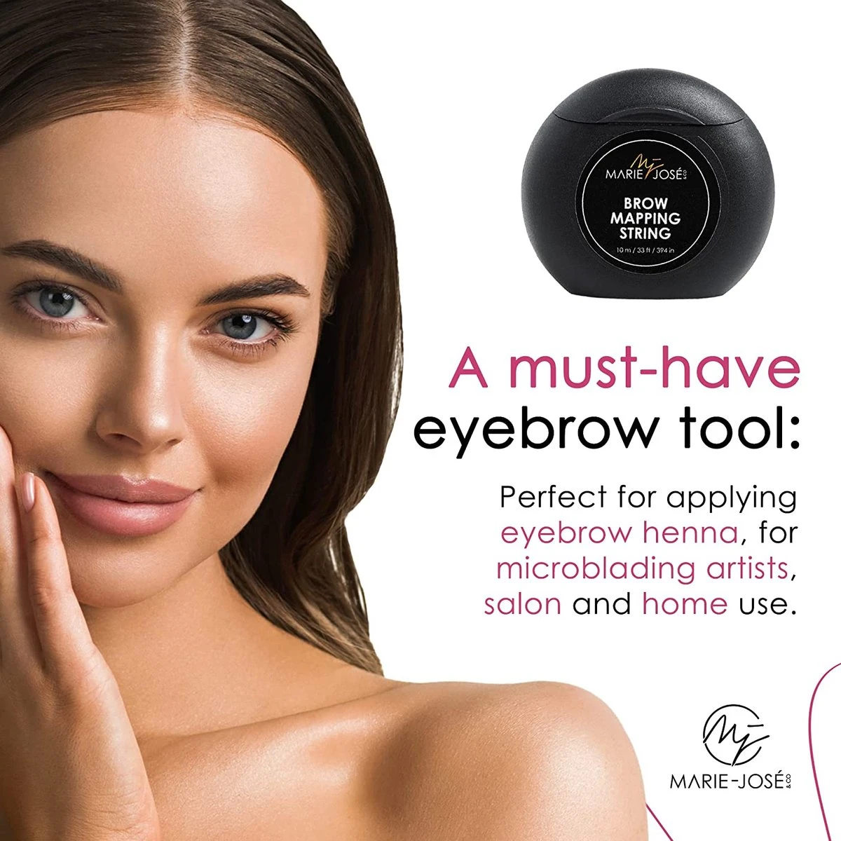 Marie-José & Co - Brow Mapping String - Voor Henna Brows & Microblading - Kleur Draad: Wit - 1 X 10M - Voldoende Voor 50 Toepassingen 4 Marie-José & Co - Brow Mapping String - Voor Henna Brows & Microblading - Kleur Draad: Wit - 1 X 10M - Voldoende Voor 50 Toepassingen - Afbeelding 2