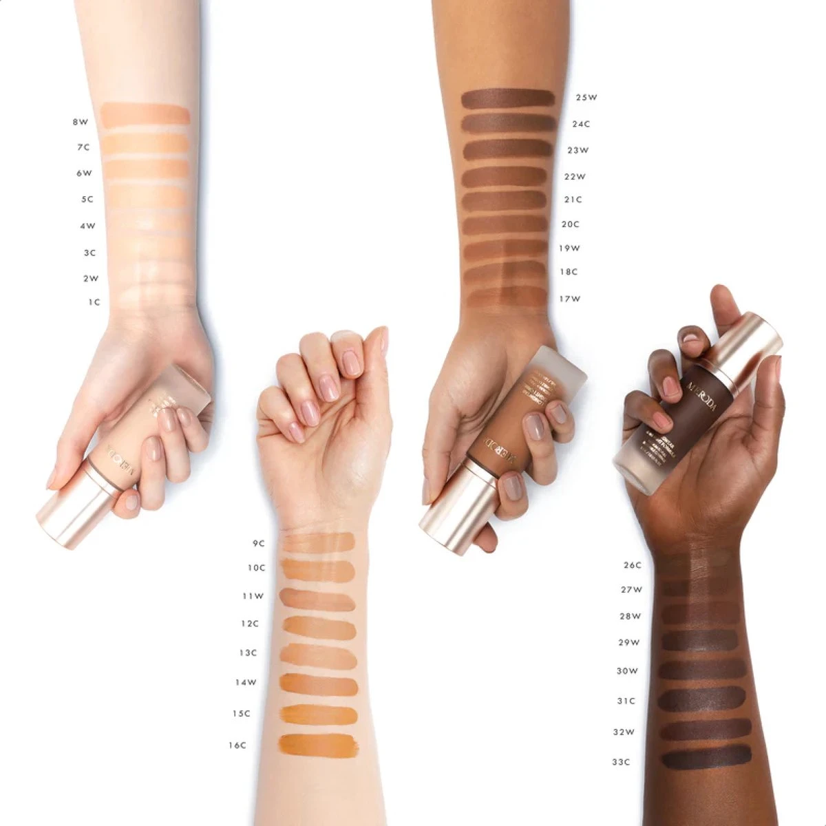 Meroda Universal Foundation - 9C | Lichtbeige Met Een Gouden Perzikkleurige Ondertoon Licht Tot Medium Beige Met Een Goude Ondertoon - 30ml 8 Meroda Universal Foundation - 9C | Lichtbeige Met Een Gouden Perzikkleurige Ondertoon Licht Tot Medium Beige Met Een Goude Ondertoon - 30ml - Afbeelding 6