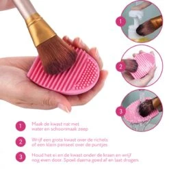 Make Up Kwasten Reiniger - Egg Roze - BrushEgg - Kwastenreiniger -Cosmetica Winkel 1200x1200 974