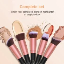 Bestope Make Up Kwasten Set Met Beauty Blenders 16 Delig - Brush Set - Kwasten Reiniger - Rosé Goud -Cosmetica Winkel 1200x1200 986