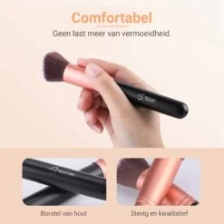 Bestope Make Up Kwasten Set Met Beauty Blenders 16 Delig - Brush Set - Kwasten Reiniger - Rosé Goud -Cosmetica Winkel 1200x1200 989
