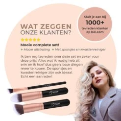 Bestope Make Up Kwasten Set Met Beauty Blenders 16 Delig - Brush Set - Kwasten Reiniger - Rosé Goud -Cosmetica Winkel 1200x1200 992