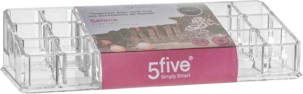 Five® Lipstick Houder 24-vaks - Transparant - Sorteervakken 3 Five® Lipstick Houder 24-vaks - Transparant - Sorteervakken