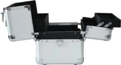 Veronica NAIL-PRODUCTS - Aluminium Koffer - Zilver - 3 Vaks - Draagriem En Afsluitbaar - Beautycase Voor Nagel, Pedicure, Manicure, Visagie, Make-up, Kapper Spullen. -Cosmetica Winkel 1200x647 2