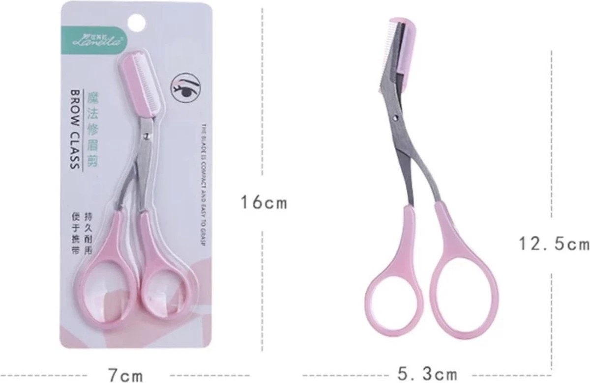 Without Lemons | Wenkbrauwschaar | Wenkbrauw Trimmer | Browshaper | BeautyTool | Gezichts Schaar | Dames| Ontharing | Design | Roze 4 Without Lemons | Wenkbrauwschaar | Wenkbrauw Trimmer | Browshaper | BeautyTool | Gezichts Schaar | Dames| Ontharing | Design | Roze - Afbeelding 2