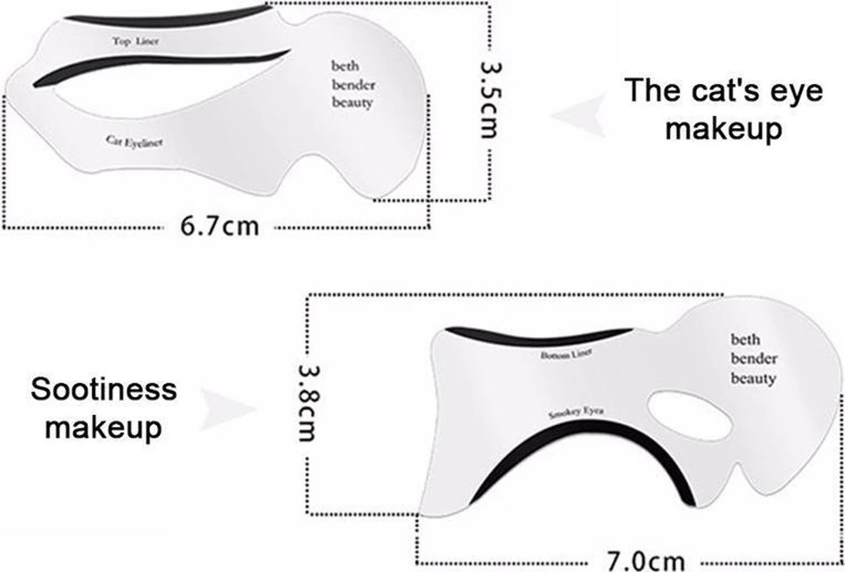 GEAR 3000® Eyeliner Stempel - Stamp - Stencil - Wing - Sjabloon - Smokey Eyes - Herbruikbaar 2 Stuks 6 GEAR 3000® Eyeliner Stempel - Stamp - Stencil - Wing - Sjabloon - Smokey Eyes - Herbruikbaar 2 Stuks - Afbeelding 4