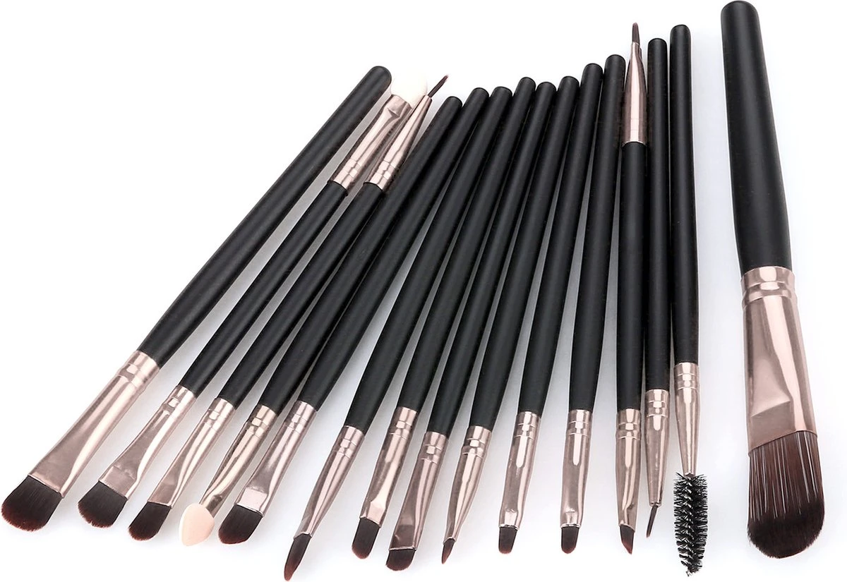 Evvie 20-delige Make-up Kwasten Set - Rosé Zwart 4 Evvie 20-delige Make-up Kwasten Set - Rosé Zwart - Afbeelding 3