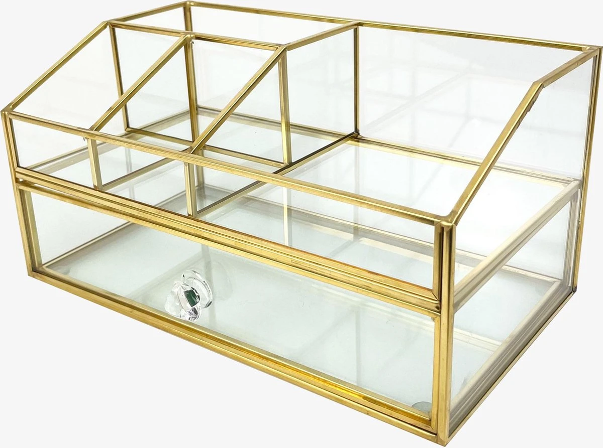 Make Up Organizer Stella | Goud| Cosmetica Organizer|sieraden Organizer | Make Up Organizer | Beautybox | Vitrine Boxje | Glazen Box |Makeup Organizer |Beauty Organizer | Makeupbox |Organizer | Storage Box |Make-uporganizer| Opbergdoos | Sieradendoos 11 Make Up Organizer Stella | Goud| Cosmetica Organizer|sieraden Organizer | Make Up Organizer | Beautybox | Vitrine Boxje | Glazen Box |Makeup Organizer |Beauty Organizer | Makeupbox |Organizer | Storage Box |Make-uporganizer| Opbergdoos | Sieradendoos - Afbeelding 9