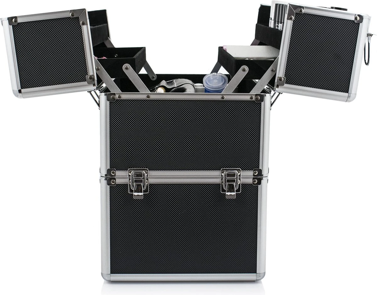 SUNONE Make Up Koffer Robuust Zwart XXL 3 SUNONE Make Up Koffer Robuust Zwart XXL