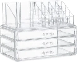 Relaxdays Make-up Organizer Klein - Stapelbaar - Sieradendoosje - Cosmetica - Opbergbox - Doorzichtig -Cosmetica Winkel 1200x971 3