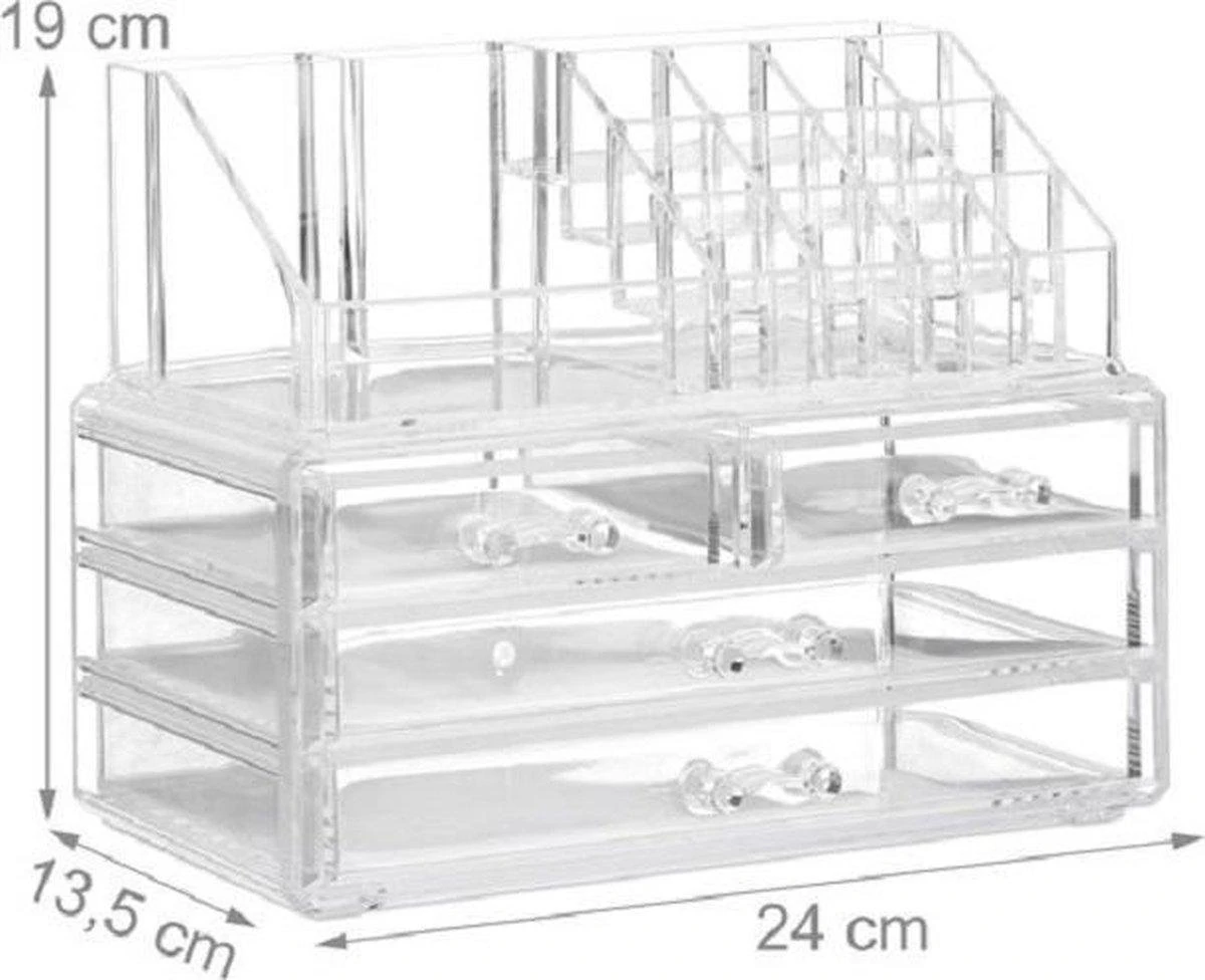 Merkloos Make-up Organizer - Tweedelig - Cosmetica Opbergdoos 8 Merkloos Make-up Organizer - Tweedelig - Cosmetica Opbergdoos - Afbeelding 6