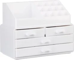A&K 2in1 Make-up Organizer - 4 Lades Cosmetica Opbergdoos - Kaptafel - Wit 21 A&K 2in1 Make-up Organizer - 4 Lades Cosmetica Opbergdoos - Kaptafel - Wit -Cosmetica Winkel 1200x981 5