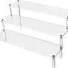 QWORK 3-laags Acryl Displaystandaard, Transparant Acryl Display Riser Plank Voor Figuren, Sieraden, Cupcake, Lippenstift, Nagellak, Kruiden, 30x21x15cm -Cosmetica Winkel 1200x985 2