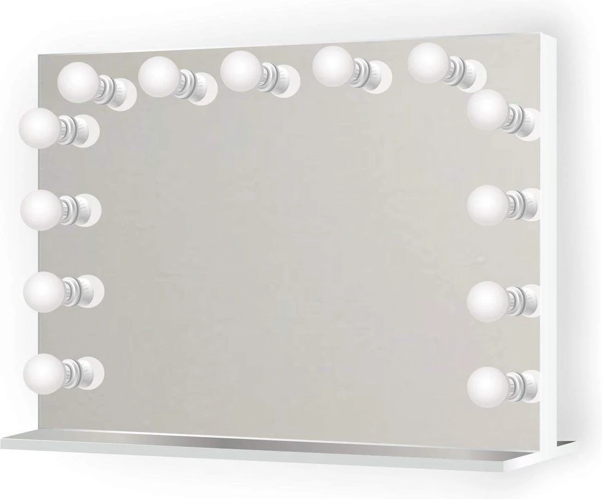 Bright Beauty Vanity Hollywood Make Up Spiegel Met Verlichting - 80 X 65 Cm - Dimbaar - Zonder Rand - Spiegelglas 5 Bright Beauty Vanity Hollywood Make Up Spiegel Met Verlichting - 80 X 65 Cm - Dimbaar - Zonder Rand - Spiegelglas - Afbeelding 3