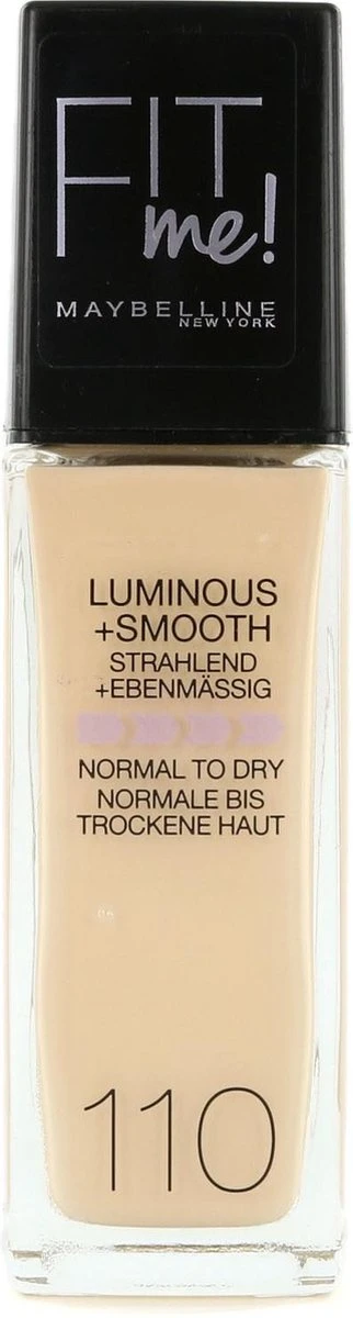 Maybelline - Fit Me Luminous & Smooth Foundation - Porcelain 110 6 Maybelline - Fit Me Luminous & Smooth Foundation - Porcelain 110 - Afbeelding 4