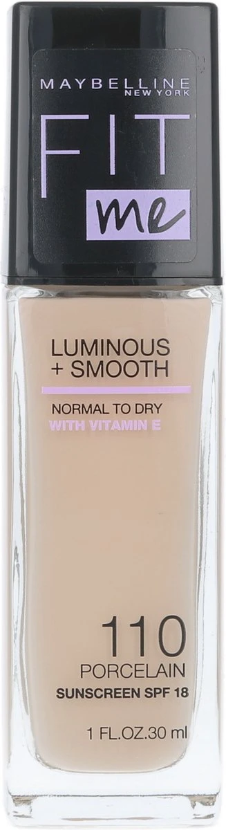 Maybelline - Fit Me Luminous & Smooth Foundation - Porcelain 110 4 Maybelline - Fit Me Luminous & Smooth Foundation - Porcelain 110 - Afbeelding 2