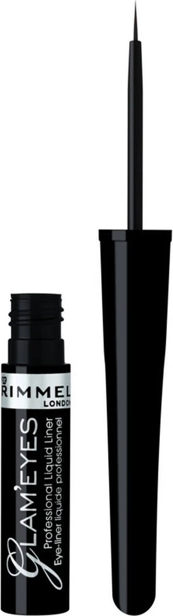 Rimmel London Glam'Eyes Professional Liquid Eyeliner - 001 Black Glamour 4 Rimmel London Glam'Eyes Professional Liquid Eyeliner - 001 Black Glamour - Afbeelding 2