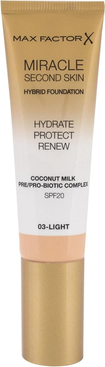 Max Factor Miracle Second Skin Foundation - 03 Light 10 Max Factor Miracle Second Skin Foundation - 03 Light - Afbeelding 8