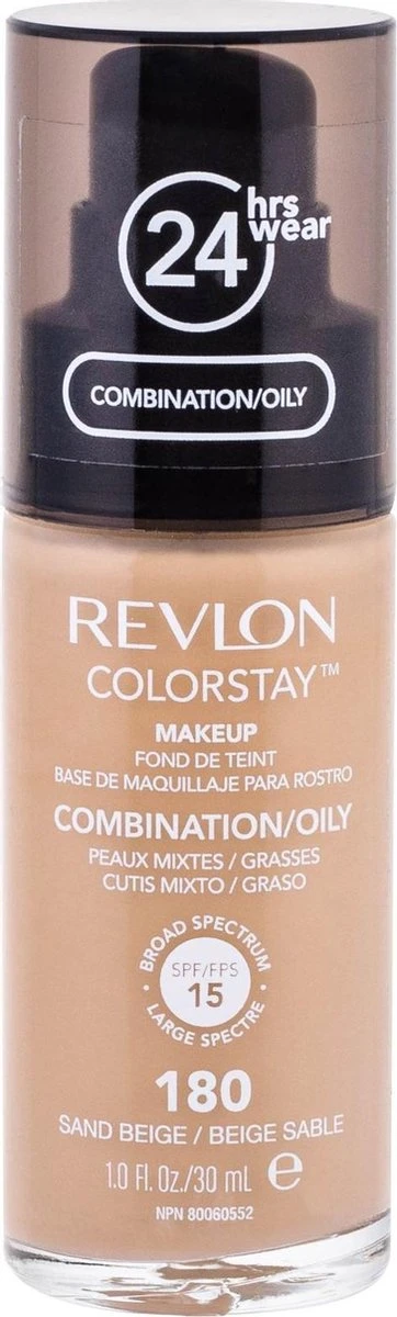 Revlon Colorstay Foundation With Pump - 180 Sand Beige (Oily Skin) 4 Revlon Colorstay Foundation With Pump - 180 Sand Beige (Oily Skin) - Afbeelding 2