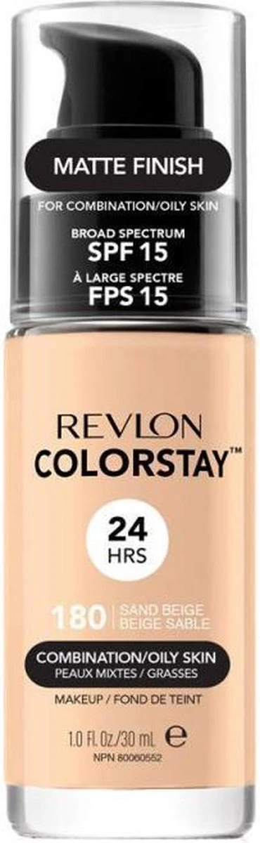 Revlon Colorstay Foundation With Pump - 180 Sand Beige (Oily Skin) 8 Revlon Colorstay Foundation With Pump - 180 Sand Beige (Oily Skin) - Afbeelding 6