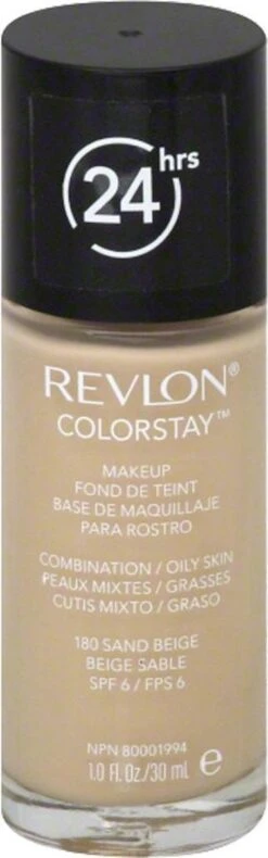 Revlon Colorstay Foundation With Pump - 180 Sand Beige (Oily Skin) 13 Revlon Colorstay Foundation With Pump - 180 Sand Beige (Oily Skin) -Cosmetica Winkel 375x1200