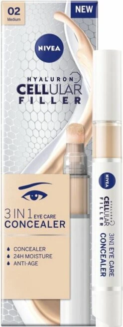 NIVEA Cellular Filler 3 In 1 Oogconcealermake-up 4 Ml 15 NIVEA Cellular Filler 3 In 1 Oogconcealermake-up 4 Ml -Cosmetica Winkel 452x1200 1
