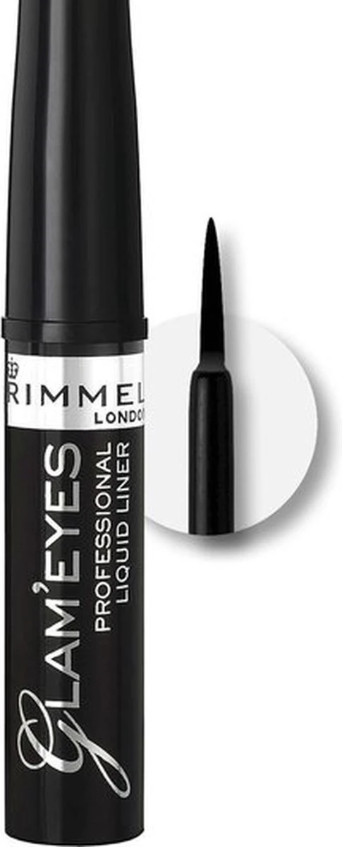 Rimmel London Glam'Eyes Professional Liquid Eyeliner - 001 Black Glamour 11 Rimmel London Glam'Eyes Professional Liquid Eyeliner - 001 Black Glamour - Afbeelding 9