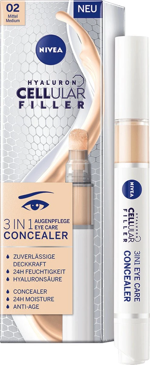 NIVEA Cellular Filler 3 In 1 Oogconcealermake-up 4 Ml 3 NIVEA Cellular Filler 3 In 1 Oogconcealermake-up 4 Ml
