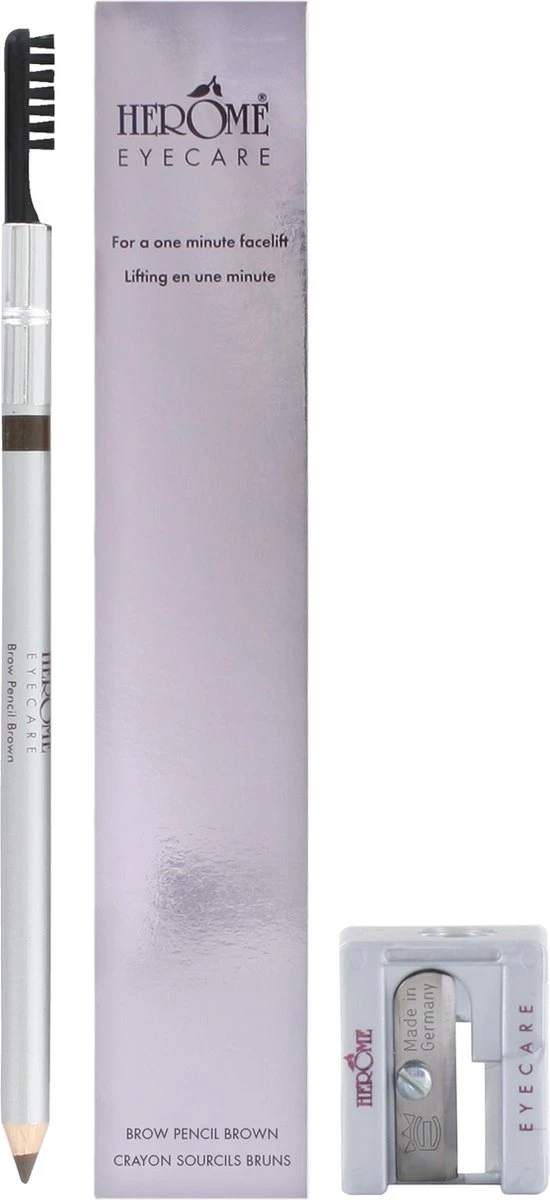 Herome Eye Care Wenkbrauwpotlood Bruin - Brow Pencil - Met Borsteltje, Stevige Potloodpunt En Puntenslijper 3 Herome Eye Care Wenkbrauwpotlood Bruin - Brow Pencil - Met Borsteltje, Stevige Potloodpunt En Puntenslijper