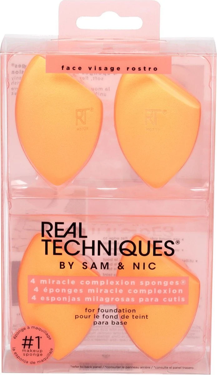 Real Techniques Miracle Complexion Sponge 4 Pack - Make-up Spons 4 Real Techniques Miracle Complexion Sponge 4 Pack - Make-up Spons - Afbeelding 2