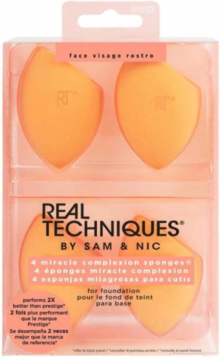 Real Techniques Miracle Complexion Sponge 4 Pack - Make-up Spons 5 Real Techniques Miracle Complexion Sponge 4 Pack - Make-up Spons - Afbeelding 3