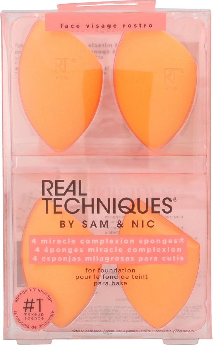 Real Techniques Miracle Complexion Sponge 4 Pack - Make-up Spons 6 Real Techniques Miracle Complexion Sponge 4 Pack - Make-up Spons - Afbeelding 4