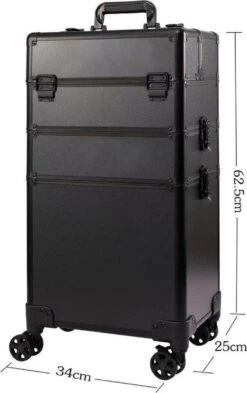 Beautycase / Beautykoffer / Trolley Voor Opbergen Van Uw Persoonlijke Verzorgingsproducten In 3 In 1 Van Aluminium - Bekleed Zwart Fluweel - 8wielen - Kapper - Tattoo - Nagel - Visagie - Make-up - Cosmetica - Schmink - Beauty Case / Beauty Koffer 9 Beautycase / Beautykoffer / Trolley Voor Opbergen Van Uw Persoonlijke Verzorgingsproducten In 3 In 1 Van Aluminium - Bekleed Zwart Fluweel - 8wielen - Kapper - Tattoo - Nagel - Visagie - Make-up - Cosmetica - Schmink - Beauty Case / Beauty Koffer -Cosmetica Winkel 755x1200 8