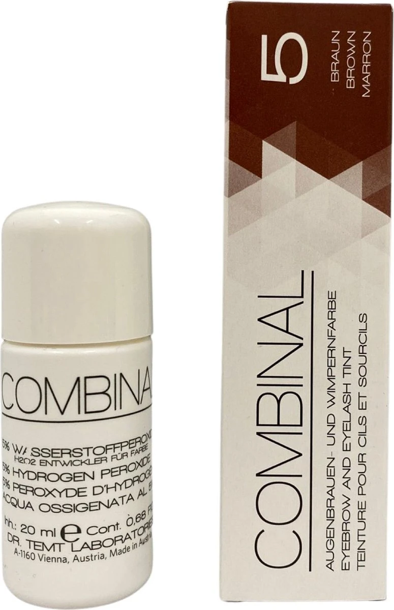 Combinal Wenkbrauw En Wimperverf - Bruin + Combinal Waterstofperoxide 5% - Wimpers - Wenkbrauwen - Wenkbrauwverf - Combideal 4 Combinal Wenkbrauw En Wimperverf - Bruin + Combinal Waterstofperoxide 5% - Wimpers - Wenkbrauwen - Wenkbrauwverf - Combideal - Afbeelding 2