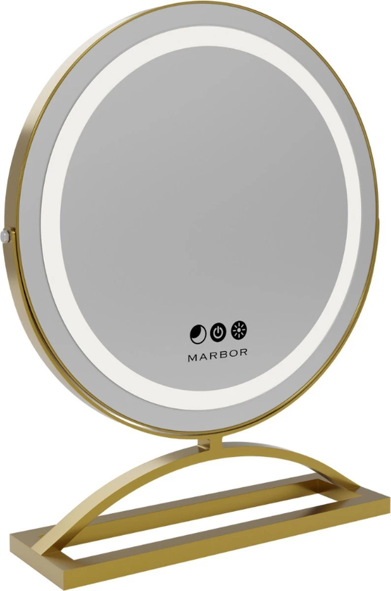Marbor Make Up Spiegel Met LED Verlichting - Goud - Hollywood Mirror 3 Marbor Make Up Spiegel Met LED Verlichting - Goud - Hollywood Mirror