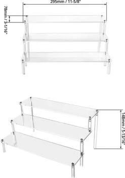 QWORK 3-laags Acryl Displaystandaard, Transparant Acryl Display Riser Plank Voor Figuren, Sieraden, Cupcake, Lippenstift, Nagellak, Kruiden, 30x21x15cm 15 QWORK 3-laags Acryl Displaystandaard, Transparant Acryl Display Riser Plank Voor Figuren, Sieraden, Cupcake, Lippenstift, Nagellak, Kruiden, 30x21x15cm -Cosmetica Winkel 843x1200 1