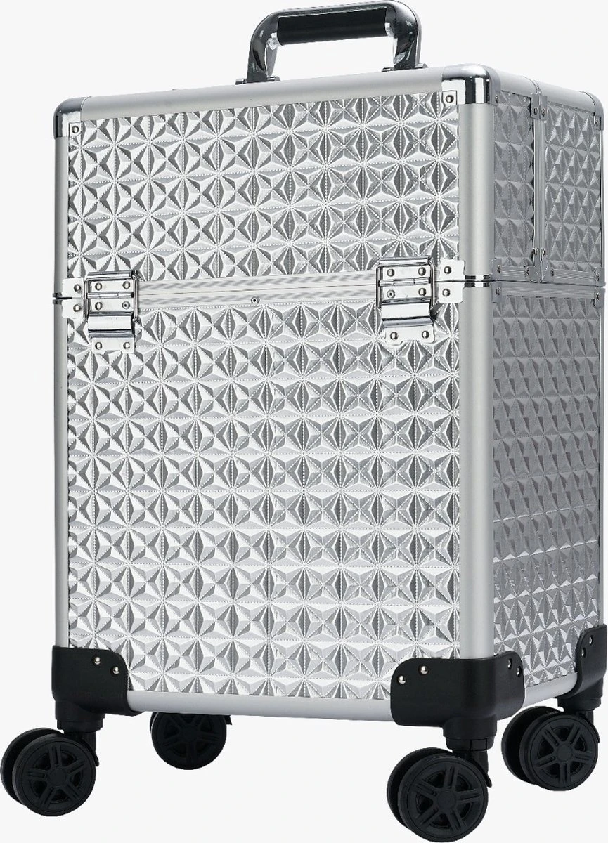 Beauty Koffer Zilver | Beautycase / Beautykoffer / Trolley Van Aluminium - 8 Wielen - Kapper Koffer - Tattoo Koffer - Nagel Koffer - Make-up Koffer 3 Beauty Koffer Zilver | Beautycase / Beautykoffer / Trolley Van Aluminium - 8 Wielen - Kapper Koffer - Tattoo Koffer - Nagel Koffer - Make-up Koffer
