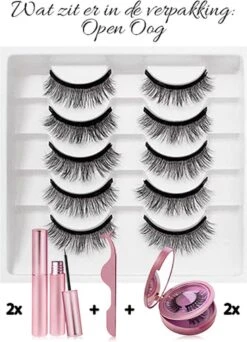 Merkloos Magnetische Wimpers - Open Oog - Magnetische Nep Wimpers Met 2 Magnetic Eyeliners En Applicator - Valse Wimpers - Magnetic Lashes - Magnetische Wimpers Set -Cosmetica Winkel 866x1200